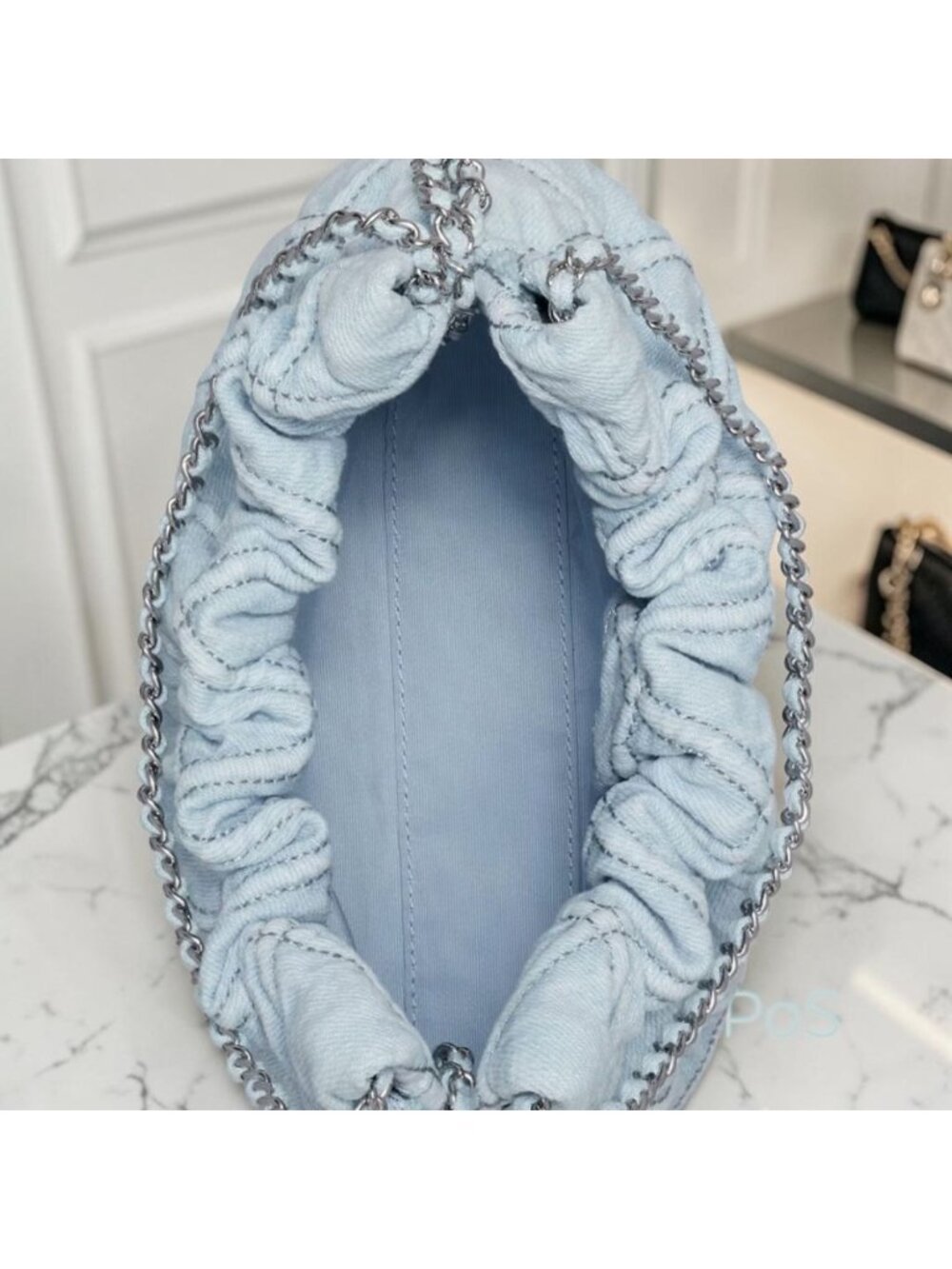 NEW!! TORY BURCH FLEMING SOFT DENIM HOBO BAG/SHOULDER BAG 623T277P - Picture 7 of 9